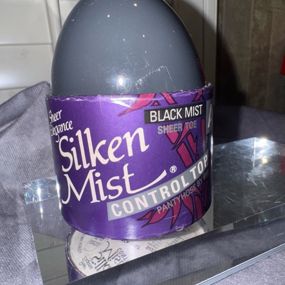 Silken Mist Black Mist Control Top Pantyhose size A